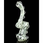 6" SWIRLED BUBBLER WITH BEADS - Apple GREEN New