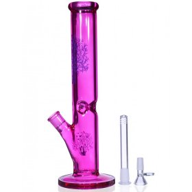 13.5" Cylinder Bong with Ice Catcher Extra Heavy Bong - Girly Hot Pink Bong New