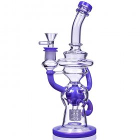 The Beast - 11" 3-Arm Faberge Recycler Bong - Purple New