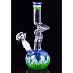 10" Double Zong With 14mm Male Bowl - Fumed Colors New