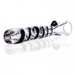 3" Swirled Striped Fumed Chillum - Black New