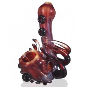 Fiery Octopus - 5" Sherlock Glass Hand pipe New