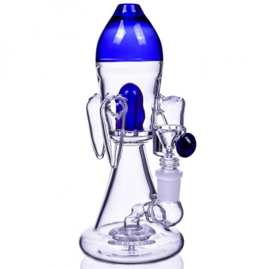 The Battlecruiser - 8\" Rocket Ship Bong - Blue New