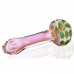 4" Cheetah Bowl Fumed Glass Pipe - Green New
