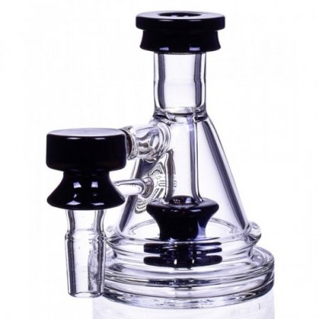 Ash Catcher - Mini Bubbler Showerhead Ash Catcher - 14M/14F - 90 Degree Black New