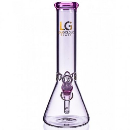 12" Loud Cloud Glass Thick Clear Beaker Base Bong Water Pipe - Pink New