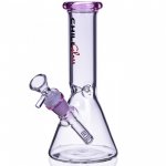 8" CHILLGLASS CLEAR BEAKER BASE BONG WATER PIPE - Pink New