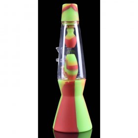 Lava Lamp Inspired Bong - 10" Inline Perc Silicone And Glass Hybrid Bong New