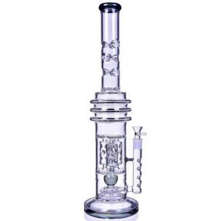 Smoke Runner - 22" Triple Chamber w/ Sprinkler Perc Bong - Ash Black New