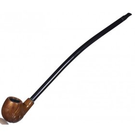 16" Gandalf Light maple smooth Sherlock With Leaf Logo Wooden Pipe With 3 in 1 Pipe Cleaner New