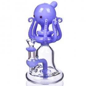 Dr. Otto Octavius - Lookah? - 9" Showerhead Perc Bong - Milky Blue New