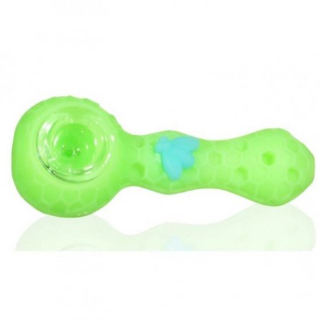 Stratus - 4" Silicone Glow in The Dark Hand Pipe With Honey Comb Design New