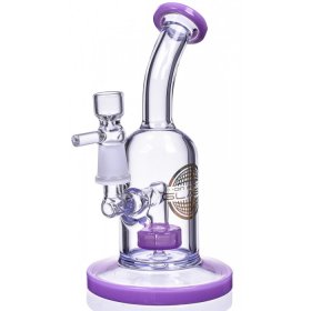 The Attraction - 7" Titled Showerhead Perc Bong/Dab Rig - Purple New
