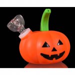 Silicone Pumpkin Mini Bong With Removable Glass Bowl New