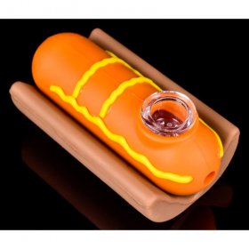 Hot Dog - 4" Silicone Hand Pipe New