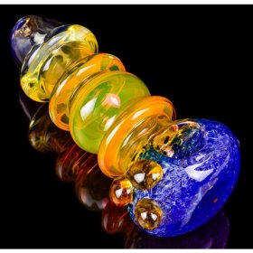 Outter Matter - 5" Gold Fumed 24KT Fritted Glass Hand Pipe - Blue New
