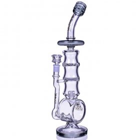 The Rings Trophy - Lookah Premium Series - 17" Matrix to Honeycomb Perc Bong - Clear Black New