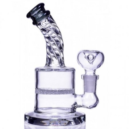 The Smokebrust - 6" Tilted Honeycomb Bong Water Pipe - Clear Black New