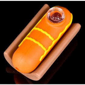 Hot Dog - 4" Silicone Hand Pipe New