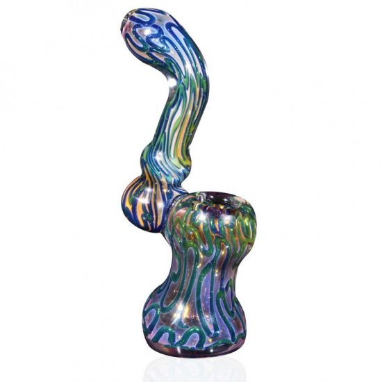 6\" Golden Fumed Shiny Glass Bubbler New