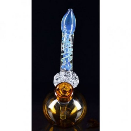 5" Spiral Tilted Mini Bong - Crystal Fumed New