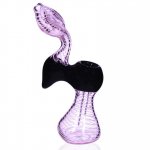 The Pink Cobra -6" Swirled Pink Bubbler Pipe - Girly Bubbler New