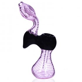 The Pink Cobra -6" Swirled Pink Bubbler Pipe - Girly Bubbler New