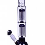 14" Double Tree Perc Beaker Bottom Bong - Black New