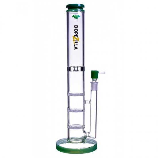 16\" Extra Heavy Triple Honeycomb Bong Water Pipe With Matching Bowl - Green New