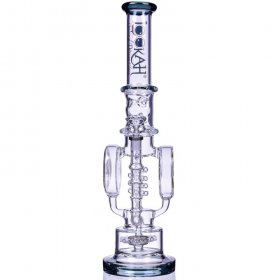 Ganymede - Lookah? - 18" Coil Perc To Sprinkler Perc Bong - Black New