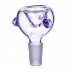 Smoking Accessories 14mm Dry Male Glass Bowl With Purple Accent - Dry Herb New