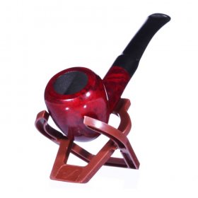 5" Smooth Briarwood German Wooden Pipe - Cherry Finish New