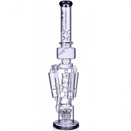 The Imperial - Lookah? - 23" Sprinkler Perc to Triple Honeycomb Chamber Bong - Black Ice New