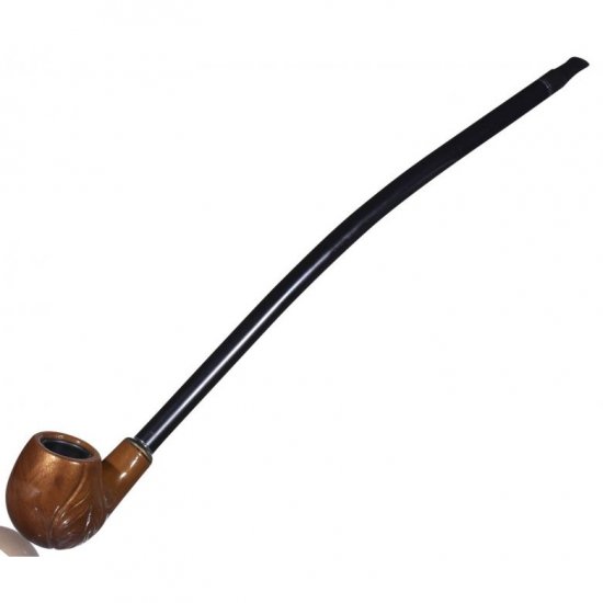 16\" Gandalf Light maple smooth Sherlock With Leaf Logo Wooden Pipe With 3 in 1 Pipe Cleaner New
