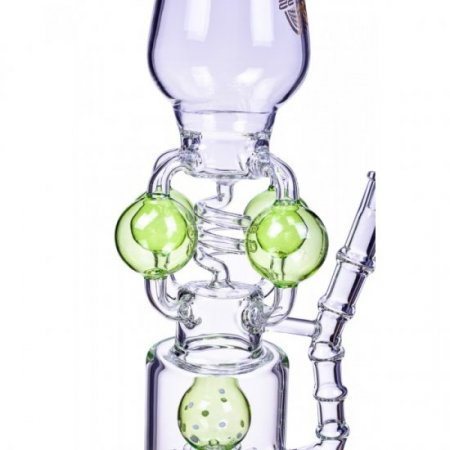 Blast Balls - 17" Quad Ball Chamber Multi Perc Bong - Green New