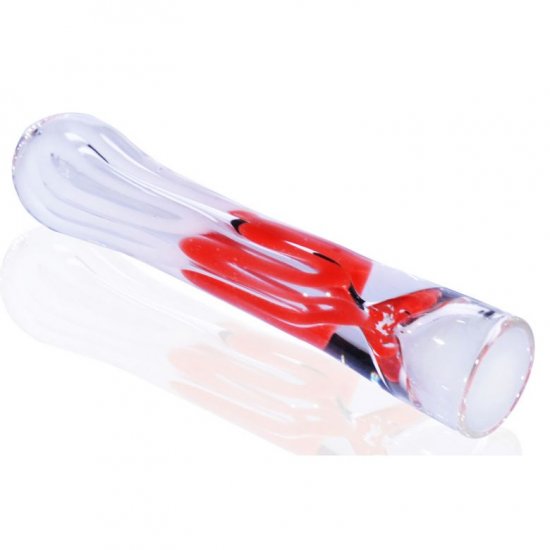 3\" Striped Chillum - Red N White New