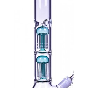 17" Double Tree Perc Bong with Down Stem and Matching Bowl New