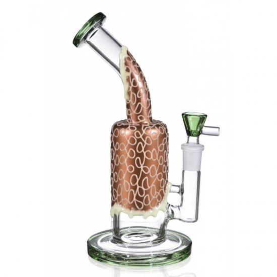 Smoke Hive - Glow In The Dark HoneyComb Glass Bong Oil Rig Bong - Pink Color Only ! New