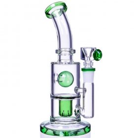 The Primal - 9" Showerhead Perc Bong/Dab Rig - Green New