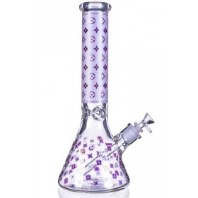 LUXURY Louis FASHION BONG - 14" 7MM THICK BEAKER BONG - Purple New