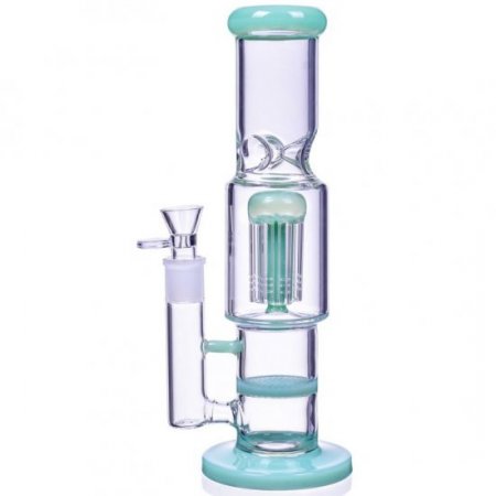 Rocket Pod - 12" Straight Tree to Honeycomb Perc Bong - Jade Green New