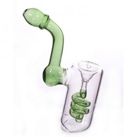 7" Coiled Bubbler - Light Green New