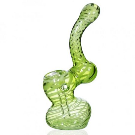 5" Mini Swirled Bubbler Pipe - Neon Green New