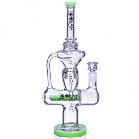 Nature Enforcer - Lookah? - 17" Inline Recycler Perc Bong - Milky Green New