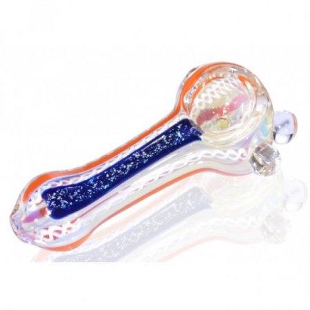 3" Fumed Dichro Spoon Glass Hand Pipe - Assorted Colors New