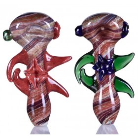 5" Swirls Glass Spoon Hand Pipe Beautiful Art Work New