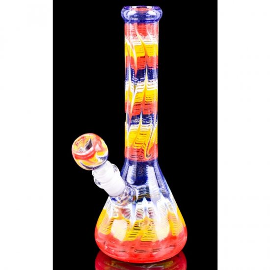 Hot Smoke - 10\" Colorful Pattern Beaker Bong New