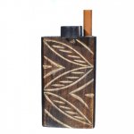 Fancy Wooden Dugout - Includes Cig Pipe - Dark Brown - Leaves New