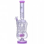 6 Speed - SMOQ Glass - 19" 6-Arm Coil Recycler Bong - Pink New