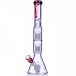 Bloody Hell - Cheech Glass - 19" Triple Tree Perc Beaker Base Bong - Red New